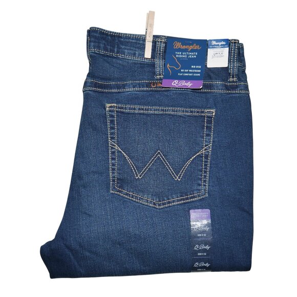 Wrangler Q-Baby Boot Cut Jeans Women's Plus Size 20W x 32 Dark Wash NWT - Picture 7 of 13
